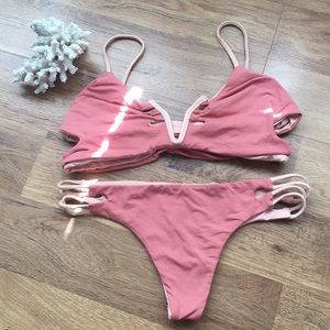 Reversible kini // darker pink to light pink